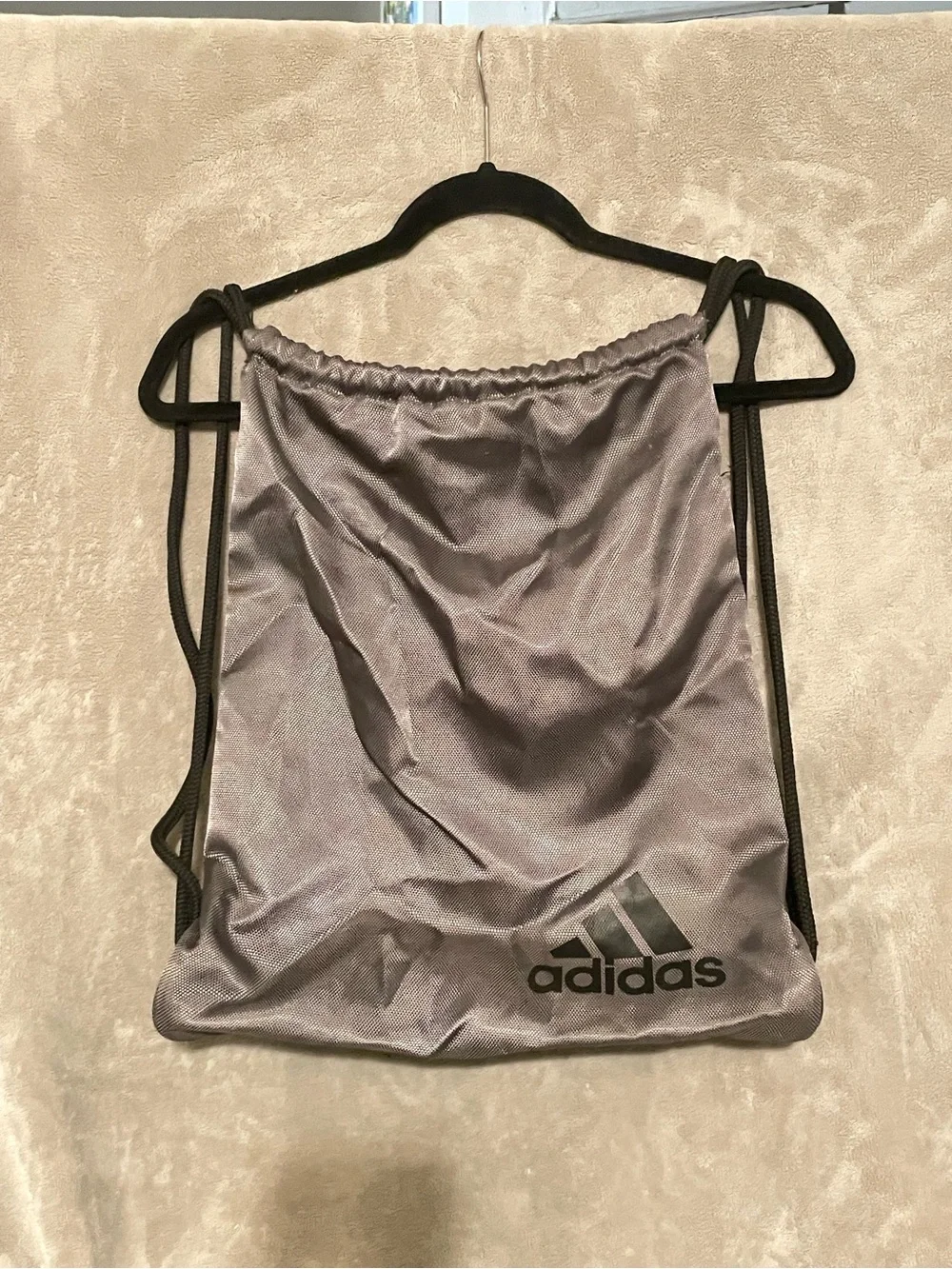 adidas Black and Gray Drawstring Backpack